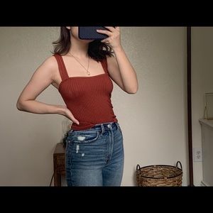 Dark burnt orange tank